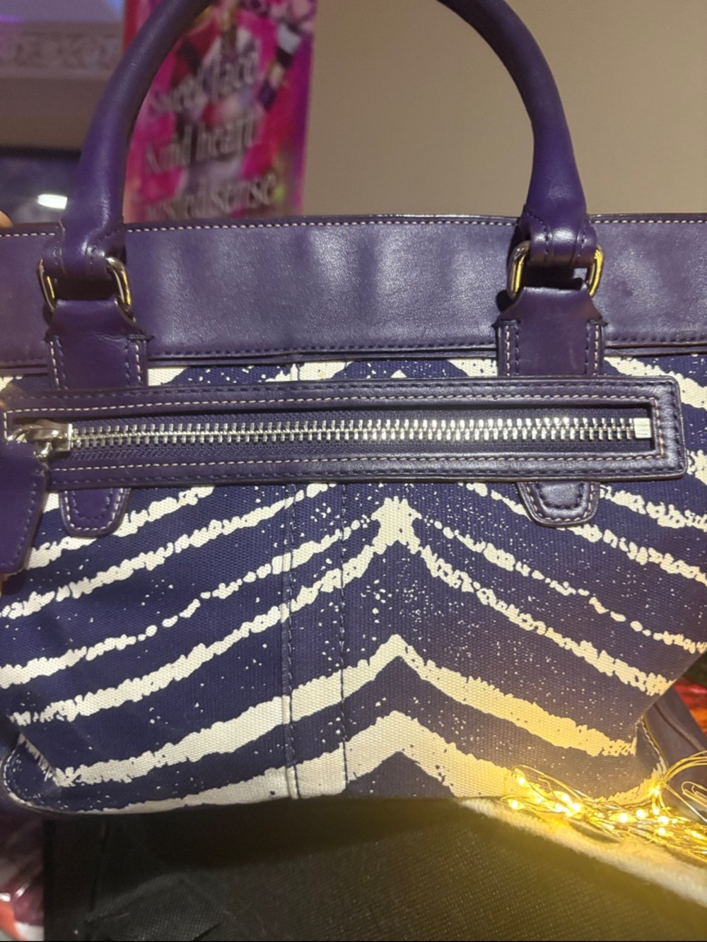 COACH FIRM $175 Rare PURPLE ZEBRA PRINT w/ DUST BAG . MAJOR SALE PRICE MOVING - Picture 12 of 16
